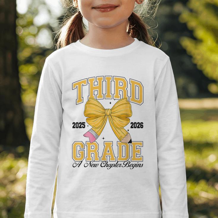 Third Grade Back To School First Day Pencil Bow 2025 Girls Graphic Toddler Long Sleeve Tee Third Grade Back To School First Day Pencil Bow 2025 Girls Graphic Toddler Long Sleeve Tee