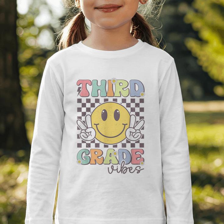 Third Grade Vibes Smile Face 3rd Grade Team Back To School Graphic Toddler Long Sleeve Tee Third Grade Vibes Smile Face 3rd Grade Team Back To School Graphic Toddler Long Sleeve Tee