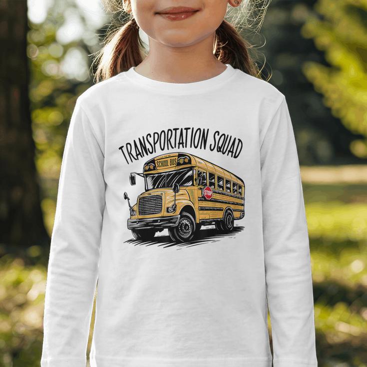 Transportation Squad Bus Drivers Back To School Graphic Toddler Long Sleeve Tee Transportation Squad Bus Drivers Back To School Graphic Toddler Long Sleeve Tee