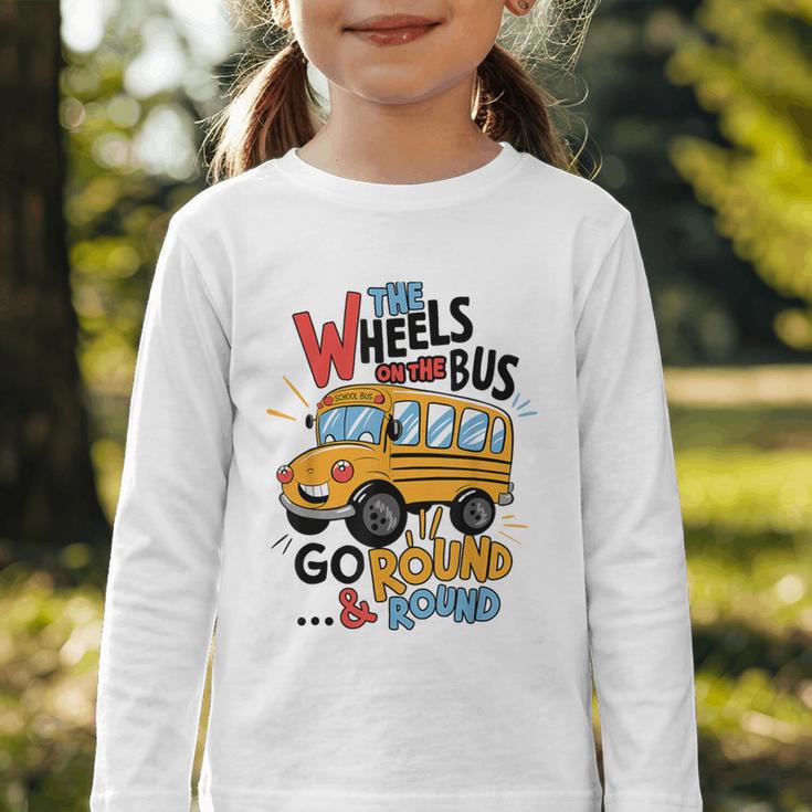 The Wheels On The Bus Toddler Kids Back To School Graphic Toddler Long Sleeve Tee The Wheels On The Bus Toddler Kids Back To School Graphic Toddler Long Sleeve Tee