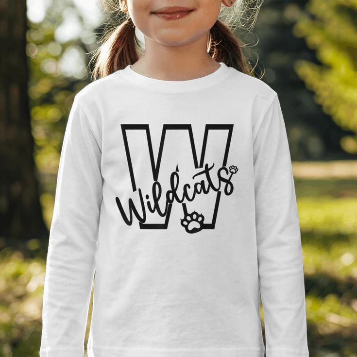 Wildcats School Sports Fan Team Spirit Mascot Back To School Graphic Toddler Long Sleeve Tee