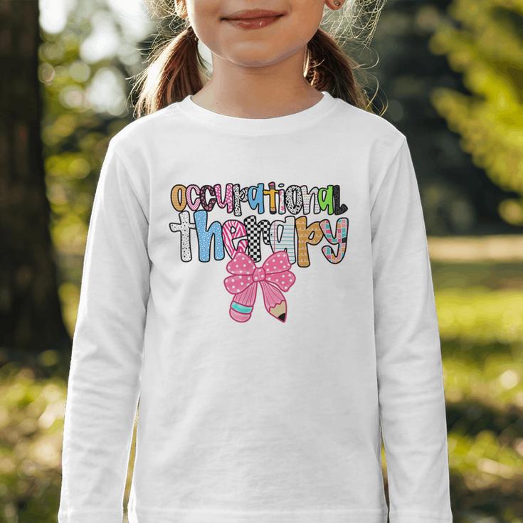 Women Occupational Therapy OT Pencil Bow Back To School COTA Graphic Toddler Long Sleeve Tee Women Occupational Therapy OT Pencil Bow Back To School COTA Graphic Toddler Long Sleeve Tee