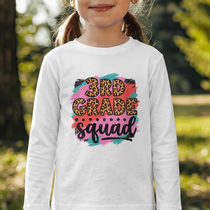 Women's Third 3rd Grade Squad Back To School Animal Print Girl Tee Graphic Toddler Long Sleeve Tee