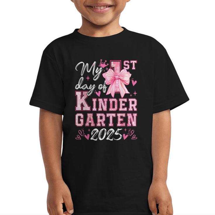 My 1st Day Of Kindergarten 2025 Back To School Girls Graphic Kid T-Shirt
