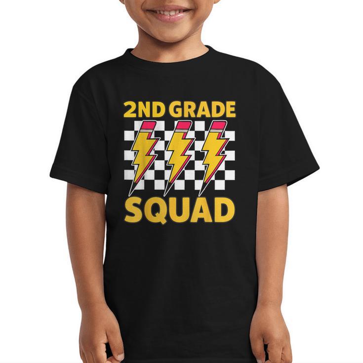 2nd Grade Lightning Bolt Second Grade Squad Back To School Graphic Kid T-Shirt