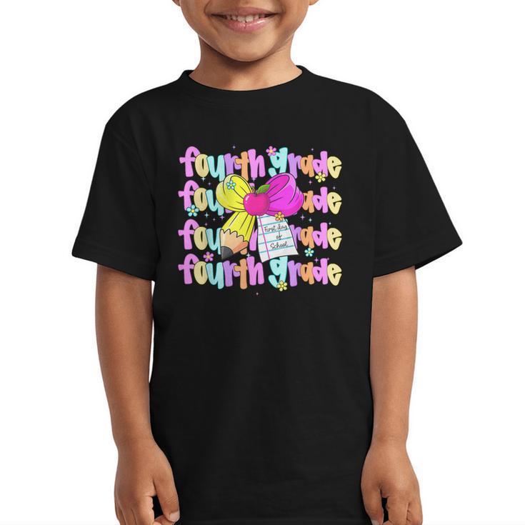4th Grade For Girls Back To School First Day Fourth Grade Graphic Kid T-Shirt