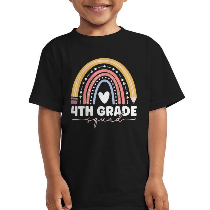 4th Grade Squad Rainbow Back To School Graphic Kid T-Shirt