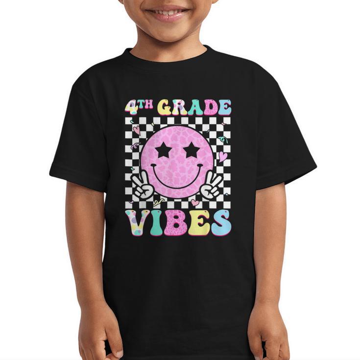 4th Grade Vibes Groovy Back To School Fourth Grade Girls Kid Graphic Kid T-Shirt