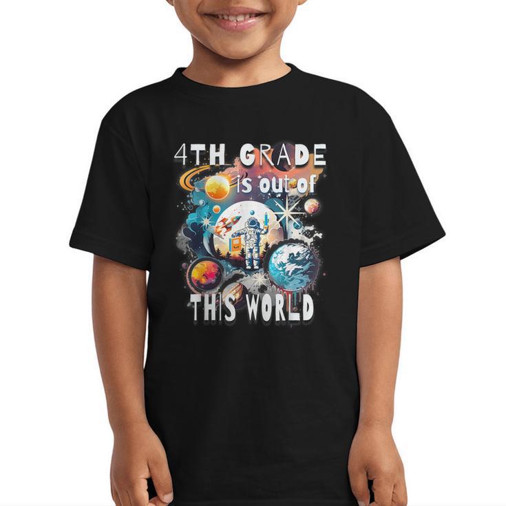 4th Grade Is Out Of This World Back To School Astronaut Graphic Kid T-Shirt