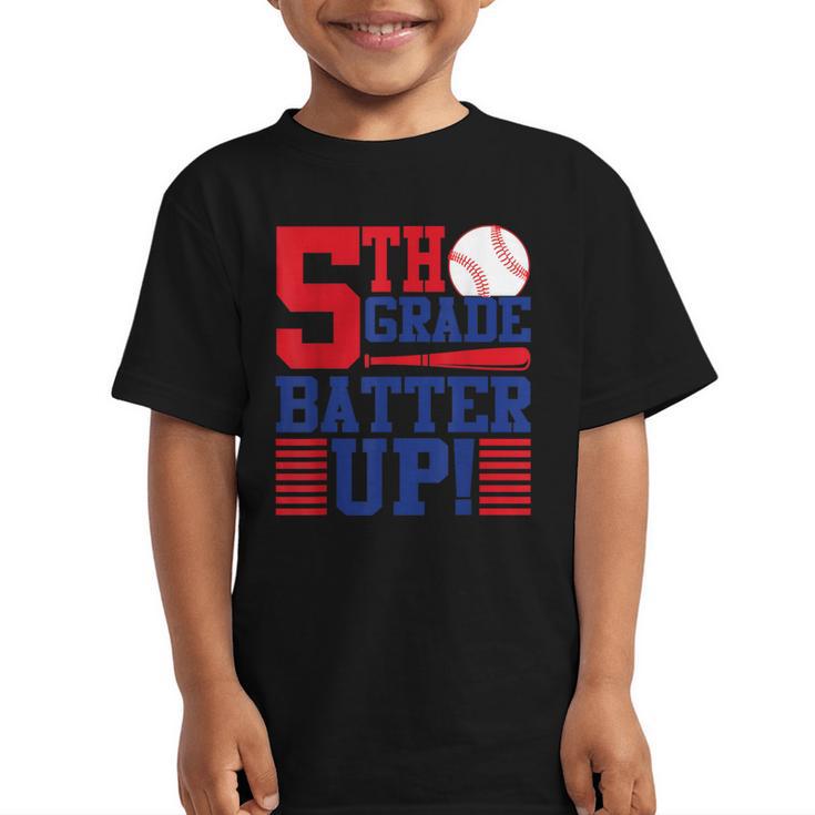 5th Grade Batter Up Back To School Fifth Grade Baseball Boys Graphic Kid T-Shirt