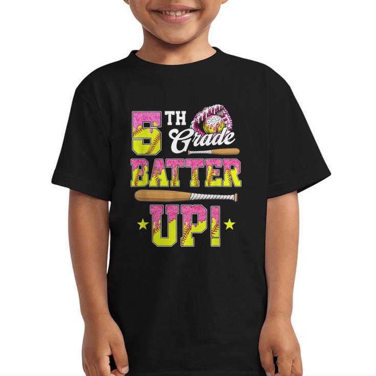 5th Grade Butter Up Softball Ice Cream Drip Back To School Graphic Kid T-Shirt