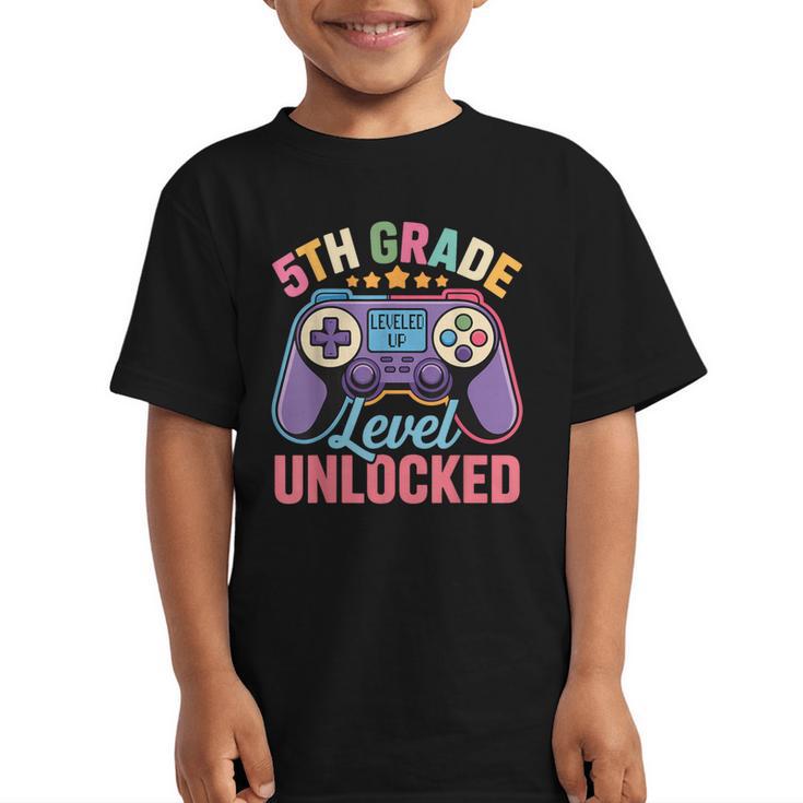5th Grade Level Unlocked Shirt – Gamer Back To School Graphic Kid T-Shirt