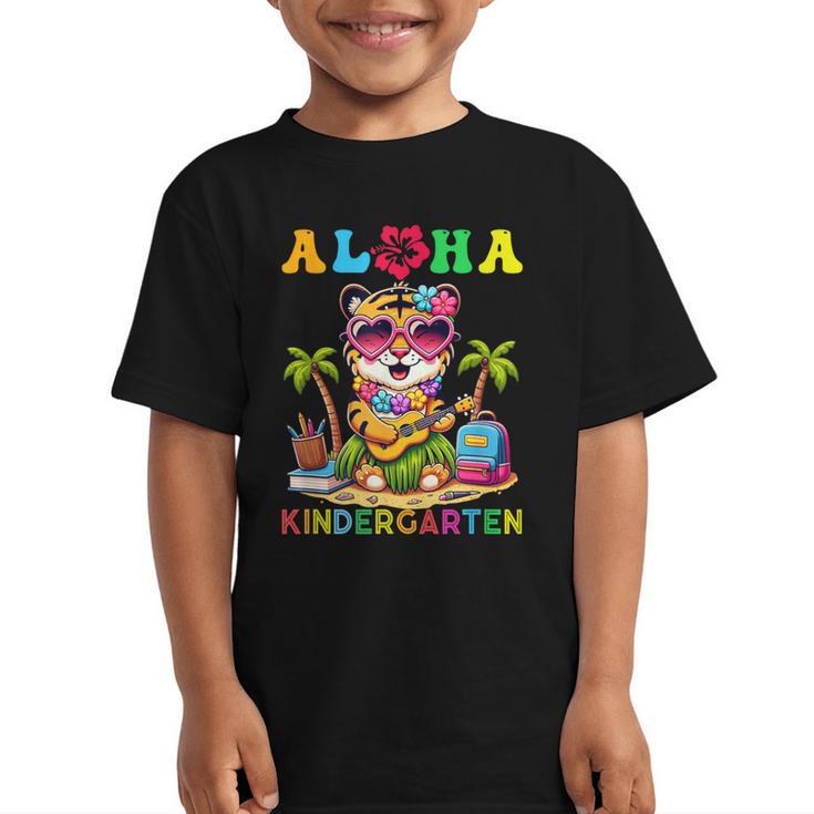 Aloha Kindergarten Tiger Hawaii Back To School Kids Girls Graphic Kid T-Shirt