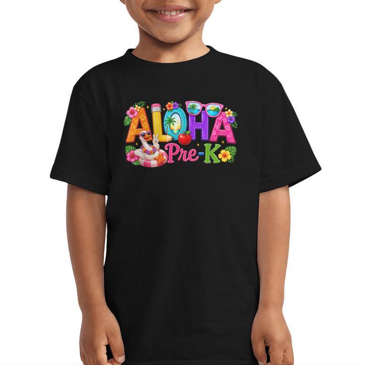 Aloha Pre-K Tropical Floral Beach Silly Goose Back To School Graphic Kid T-Shirt