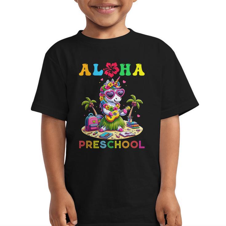 Aloha Preschool Unicorn Hawaii Back To School Kids Girl Graphic Kid T-Shirt