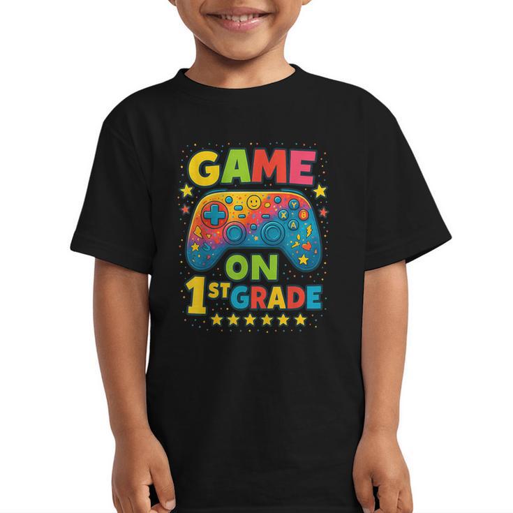 Back To School 1st Grade Boys Gamer First Day School Level Graphic Kid T-Shirt
