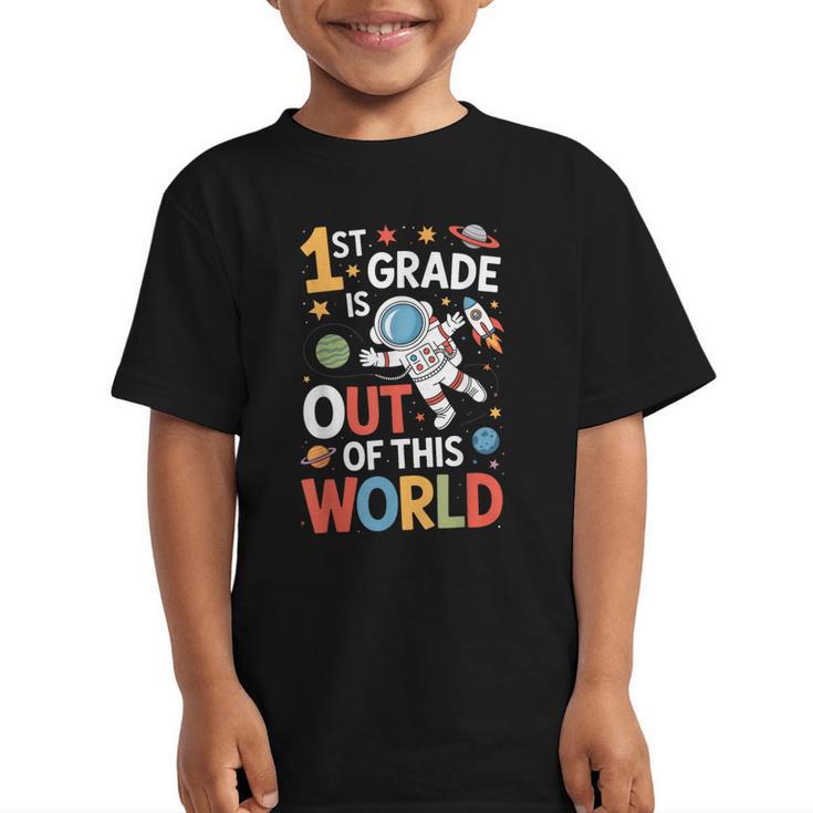 Back To School 1st Grade Is Out Of This World Graphic Kid T-Shirt