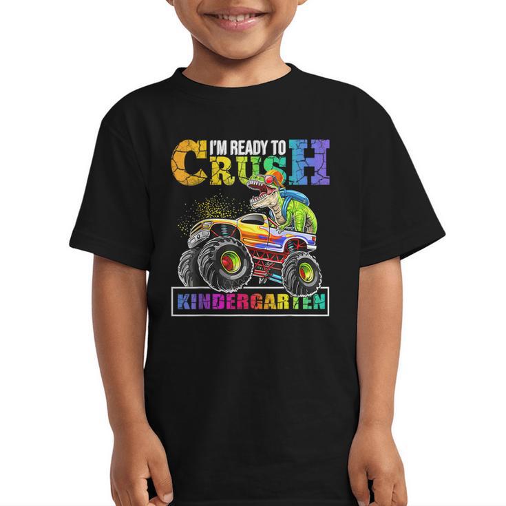 Back To School Boy Dinosaur I'm Ready To Crush Kindergarten Graphic Kid T-Shirt
