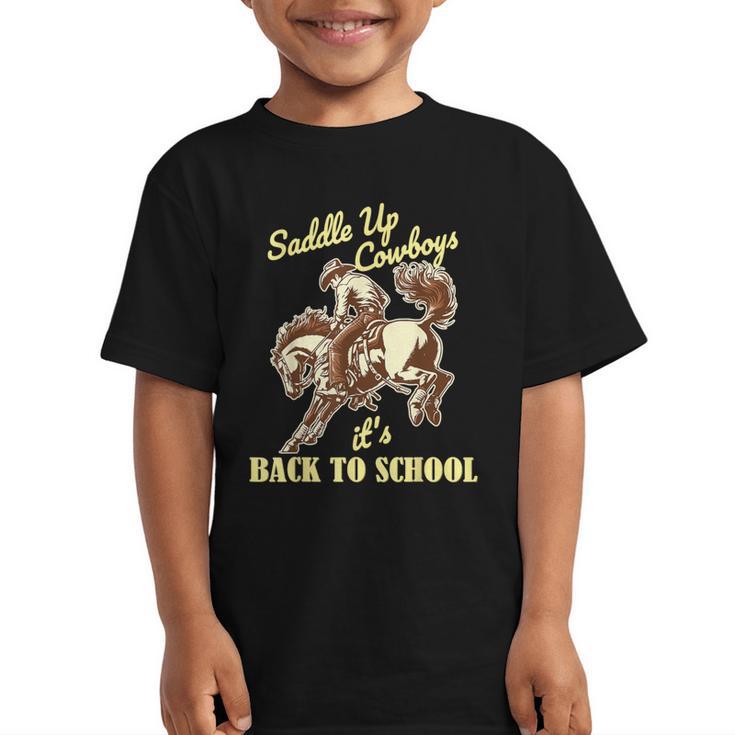 Back To School Cowboy Rodeo Country Western Saddle Up Boys Graphic Kid T-Shirt