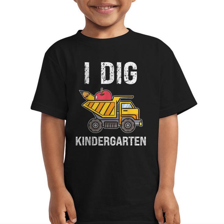 Back To School I Dig Kindergarten Dumping Truck Boys Girls Graphic Kid T-Shirt