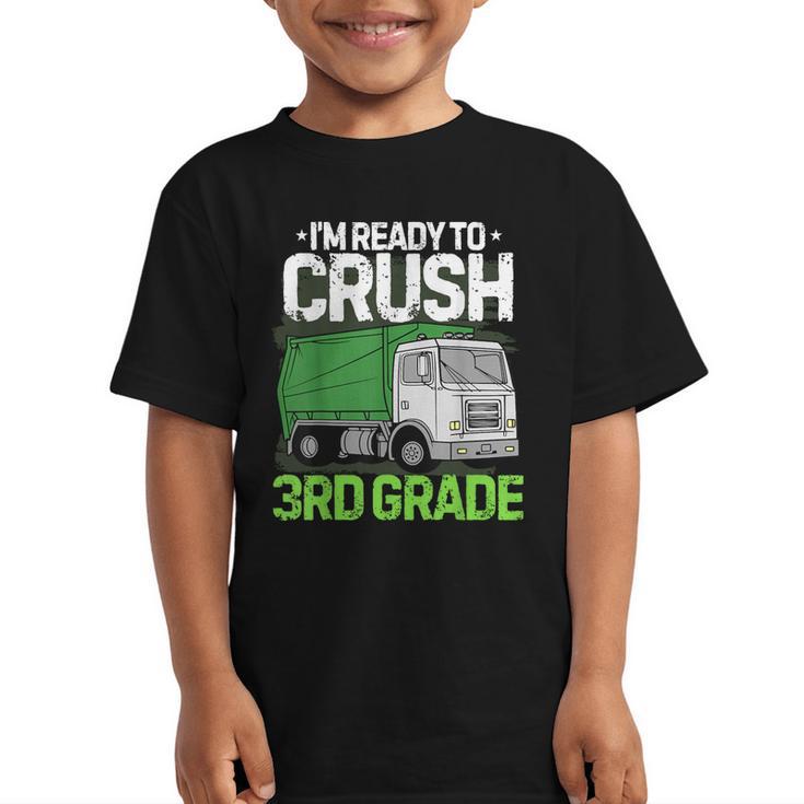 Back To School First Day Of 3rd Grade Garbage Truck Boys Graphic Kid T-Shirt