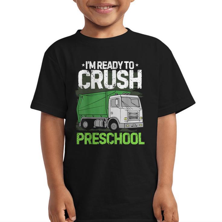 Back To School First Day Of Preschool Garbage Truck Boys Graphic Kid T-Shirt