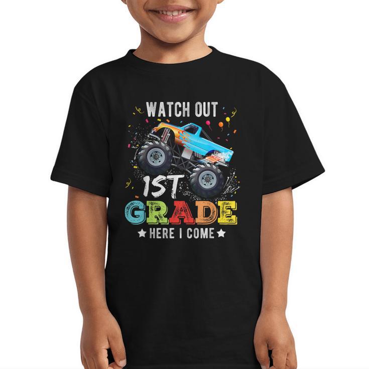 Back To School First Grade Here I Come For Boy Kids Truck Graphic Kid T-Shirt