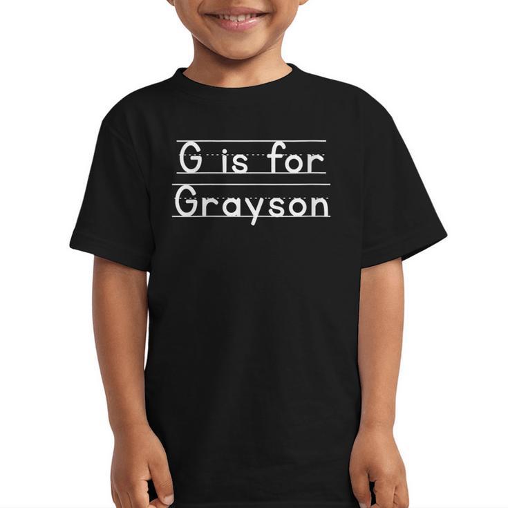 Back To School G Is For Grayson First Day Of School Kids Graphic Kid T-Shirt