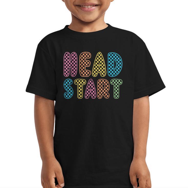Back To School Head Start First Day Men Women Kid Checkered Graphic Kid T-Shirt
