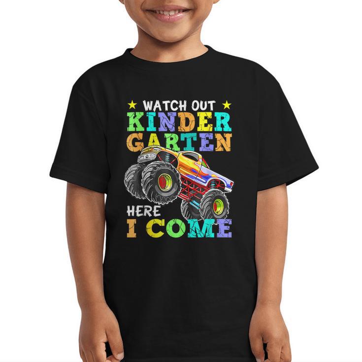 Back To School Kindergarten Here I Come For Boy Kid Truck Graphic Kid T-Shirt