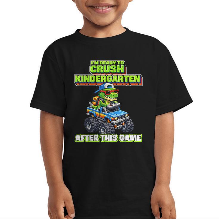 Back To School Kindergarten Retro Monster Truck Dinosaur Boy Graphic Kid T-Shirt