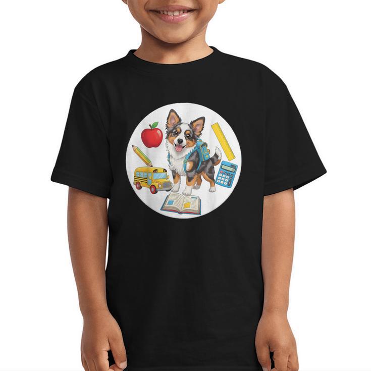 Back To School Miniature American Shepherd Dog Boys Girls Graphic Kid T-Shirt