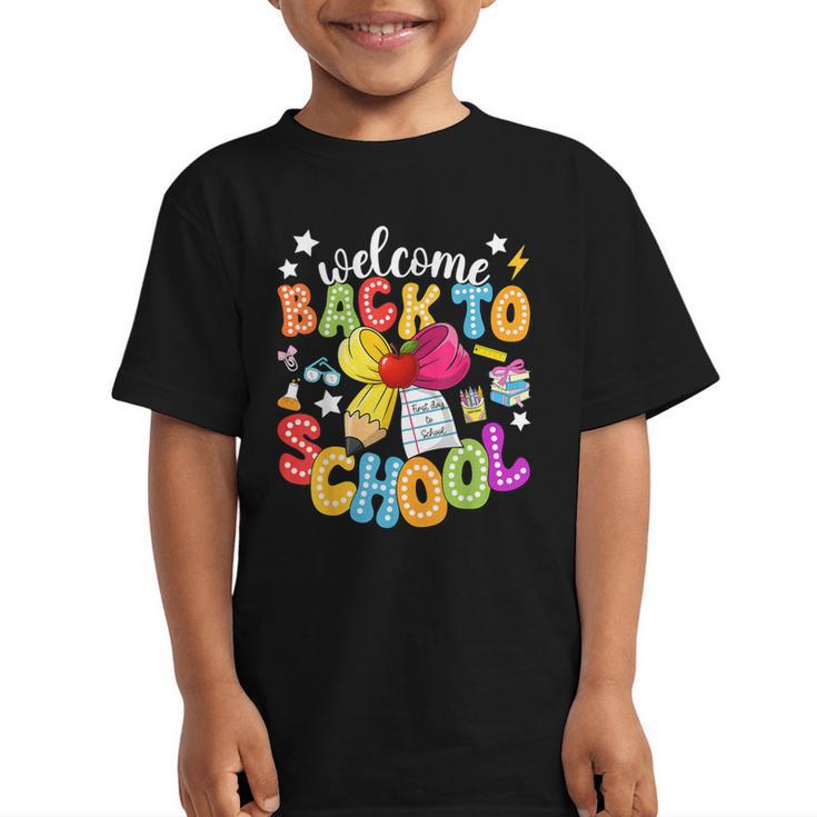 Back To School Pencil Coquette Bow First Day Of School Kids Graphic Kid T-Shirt