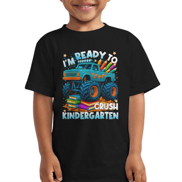 Back To School Ready To Crush Kindergarten Monster Truck Boy Graphic Kid T-Shirt