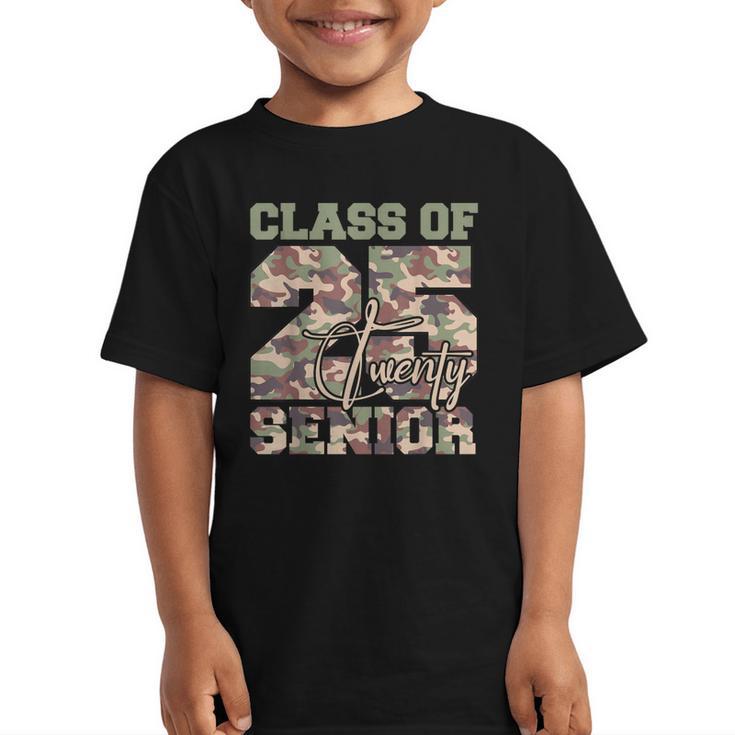 Back To School Senior 12th Grade Class Of 2025 Camouflage Graphic Kid T-Shirt