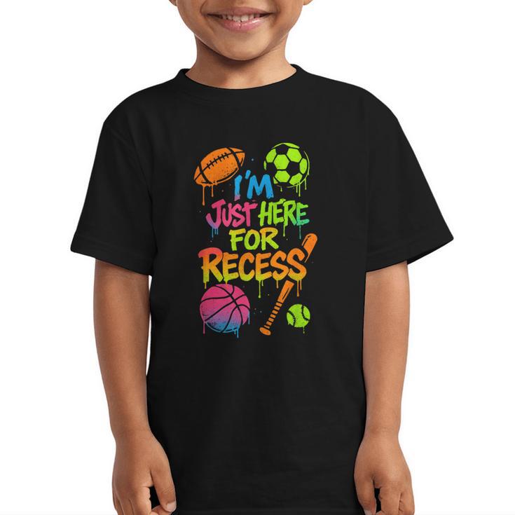 Back To School Sports Basketball Football Recess Graphic Kid T-Shirt