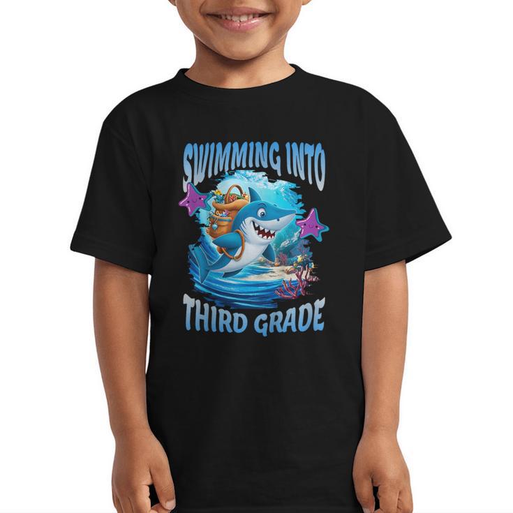 Back To School Third Grade Shark Graphic Kid T-Shirt
