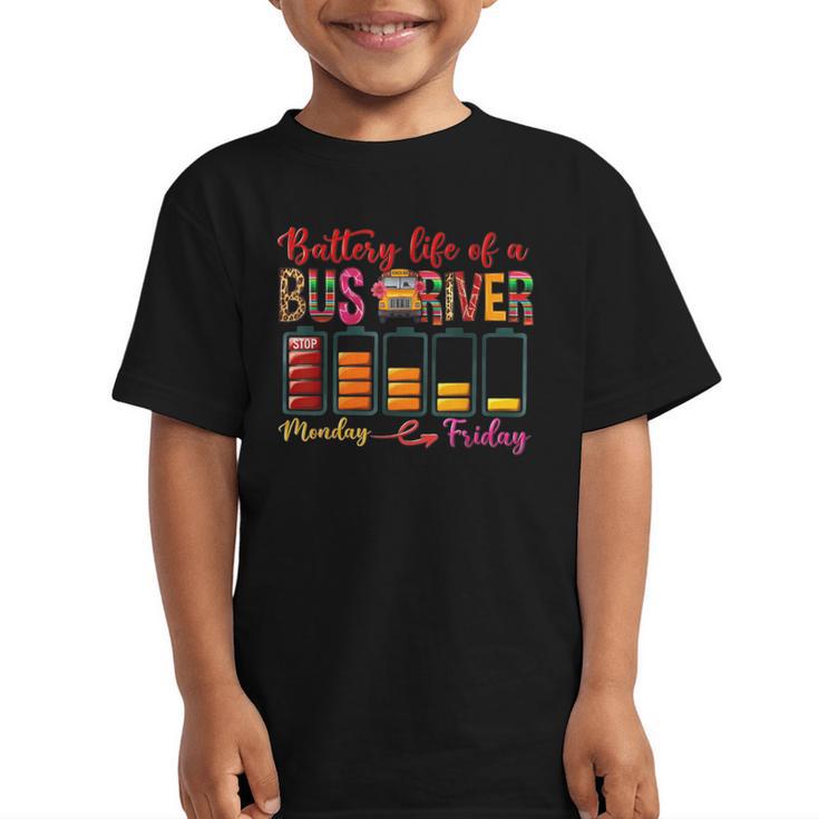 Battery Life Of A Bus Driver First Day Back To School Graphic Kid T-Shirt