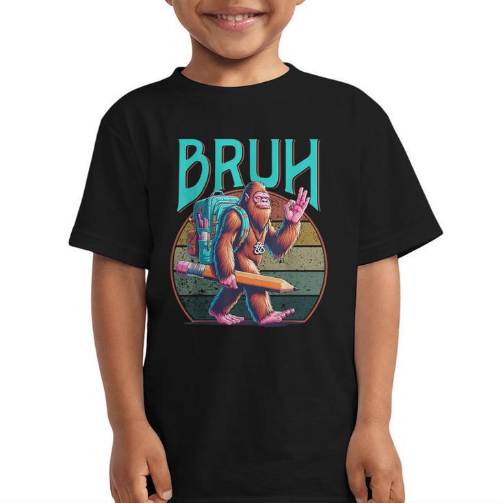 Boys Modern Bruh Big Foot Back To School Graphic Graphic Kid T-Shirt