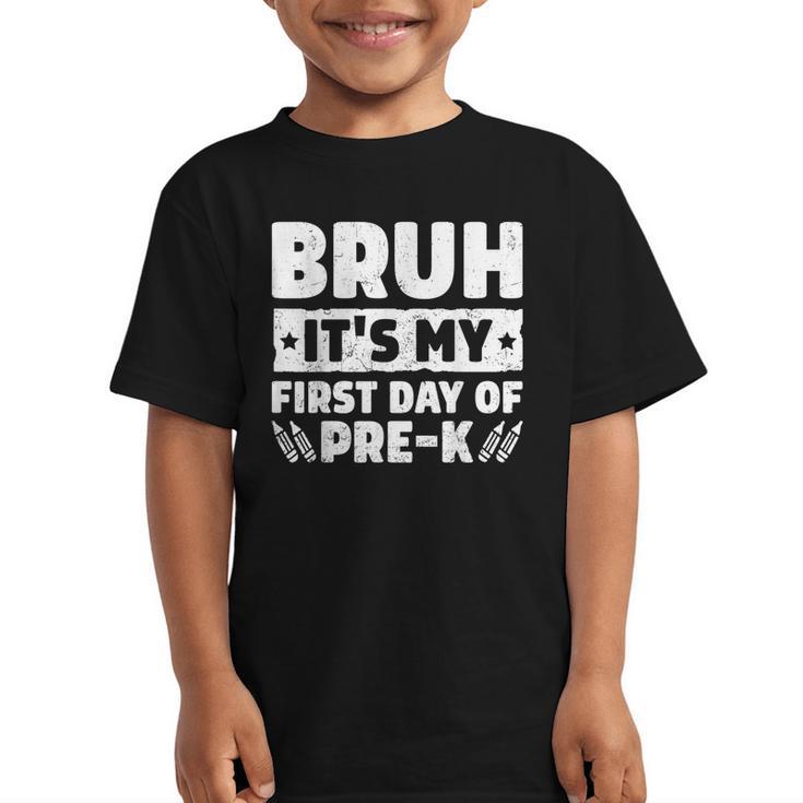 Bruh It's My First Day Of Pre K PreK Back To School Boys Graphic Kid T-Shirt