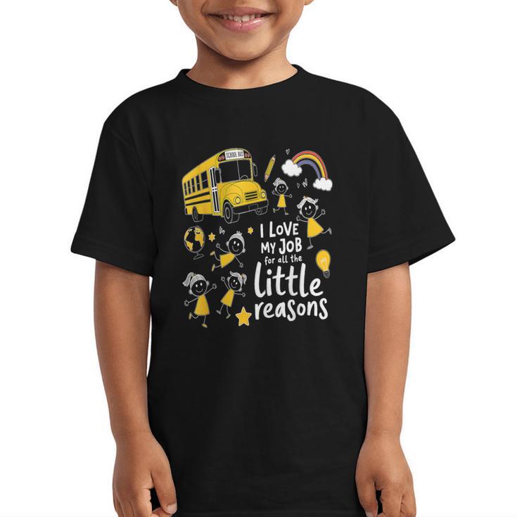 Bus Driver I Love My Job Little Reasons Back To School Graphic Kid T-Shirt