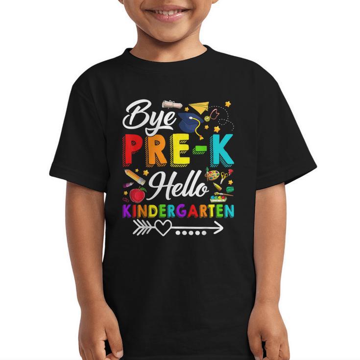 Bye Pre-K Hello Kindergarten Students Pupils Back To School Graphic Kid T-Shirt