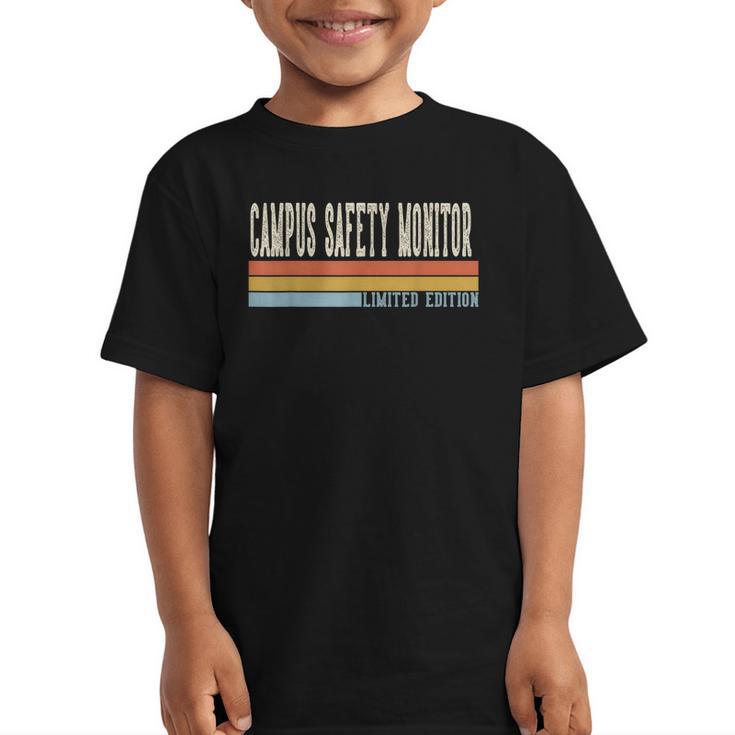 Campus Safety Monitor Week Retro Vintage Back To School Day Graphic Kid T-Shirt