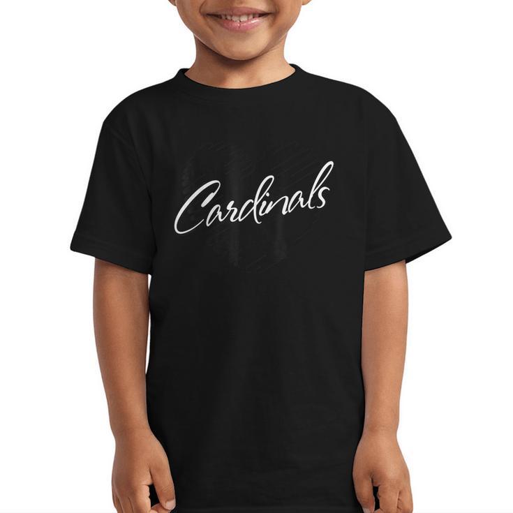 Cardinals Heart Back To School Spirit Graphic Kid T-Shirt