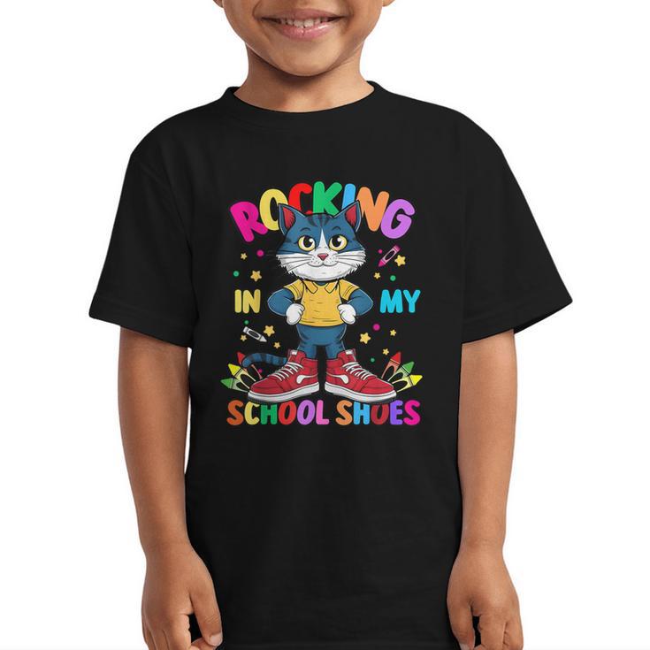 Cat Rocking In My School Shoes Back To School Kids Tee Graphic Kid T-Shirt