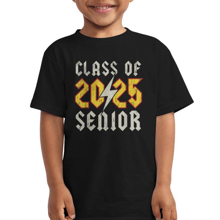 Class Of 2025 Senior Rock N Roll Back To School Music Lover Graphic Kid T-Shirt