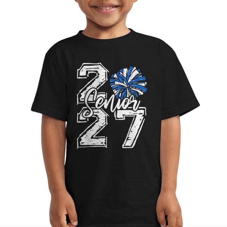 Class Of 2027 Cheer Blue Senior 2027 Back To School Graphic Kid T-Shirt