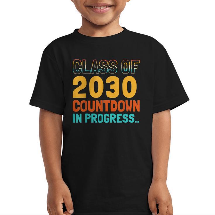 Class Of 2030 Countdown In Progress Fun Back To School Retro Graphic Kid T-Shirt
