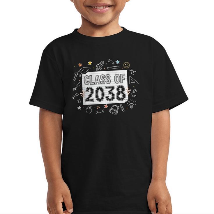 Class Of 2038 Grow Wiith Me School Back To School First Day Graphic Kid T-Shirt
