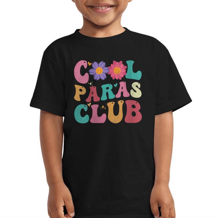 Cool Paras Club Paraprofessional Groovy Back To School Graphic Kid T-Shirt